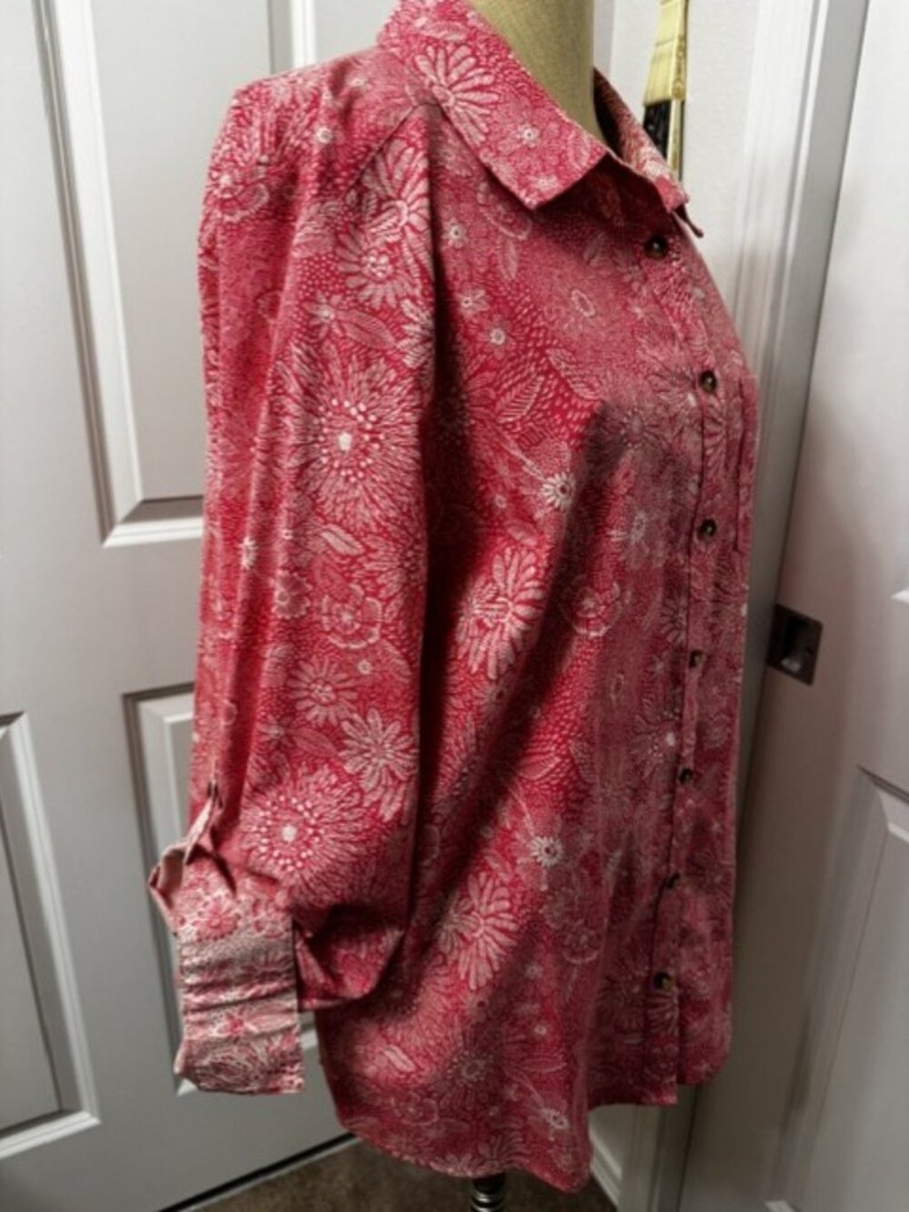 FOXCROFT Orange Floral Print Blouse (Size 18W) - Picture 4 of 7